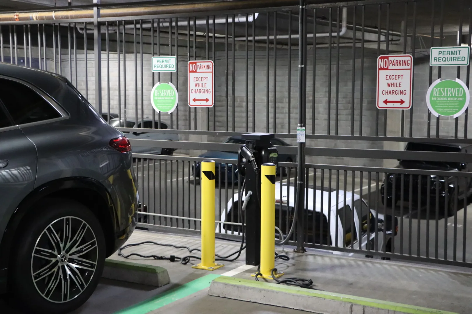 Level 2 EV charging in the resident garage