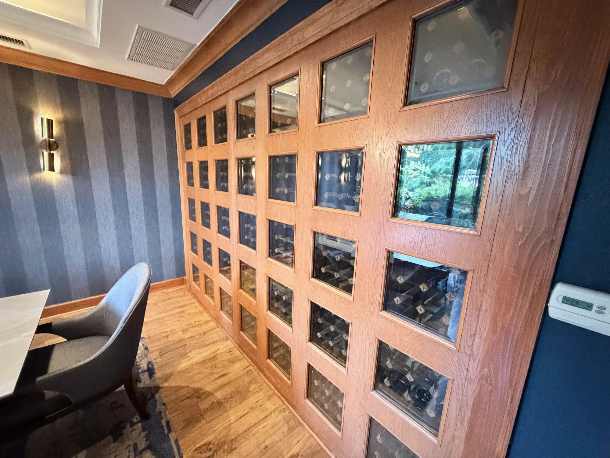 The private resident wine lockers in the Elan Lounge